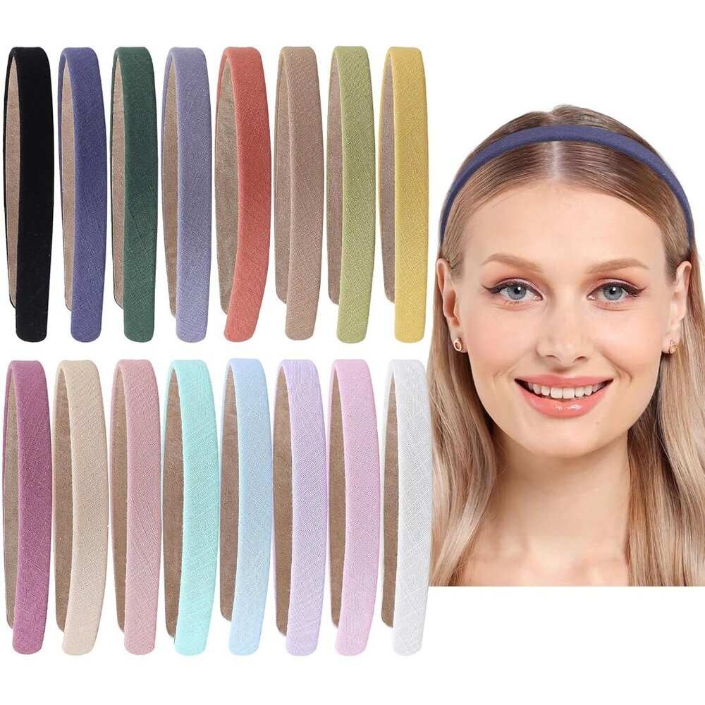 Children Women Men 16pcs Soft Headbands Multicolor Diy Hair Accessories